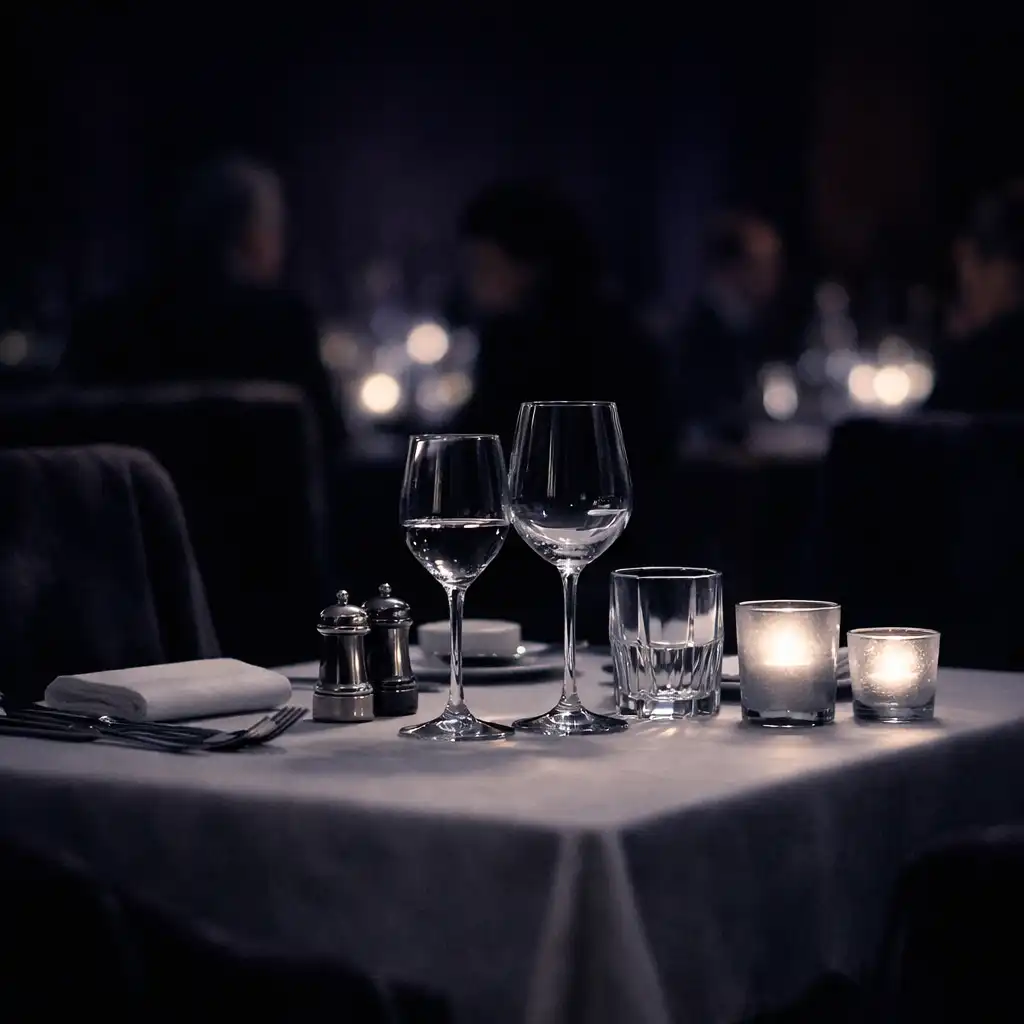 Table dressée dans la salle de conversations de Maison Opaline